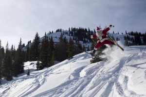 santa skiing