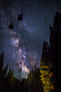 Stars above the Aspen gondola