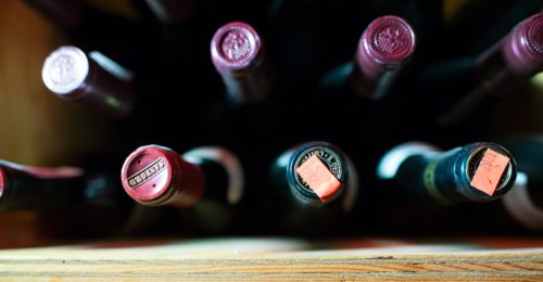 Bottles of wine waiting to be enjoyed in Sun Valley Idaho.