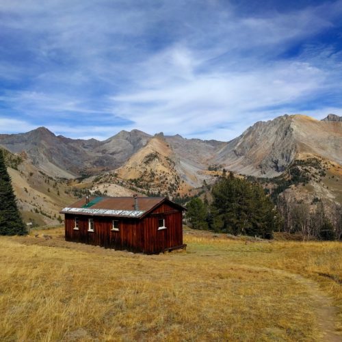 The Pioneer Cabin, which can be accessed via the Pioneer Cabin hiking trail, near the Limelight Hotel Ketchum.